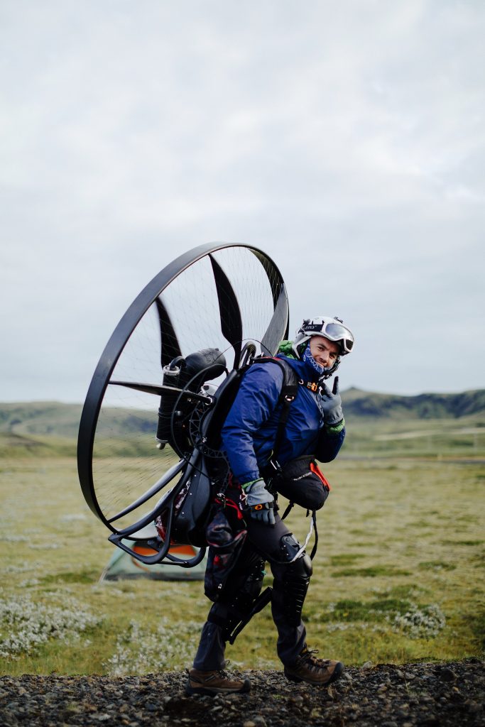 Carrying a Paramotor with a Waist Strap 4